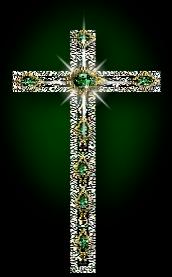 Beautiful jeweled emerald cross. Are you burdened with alcohol  or drug addiction? Take it to Jesus at the cross.