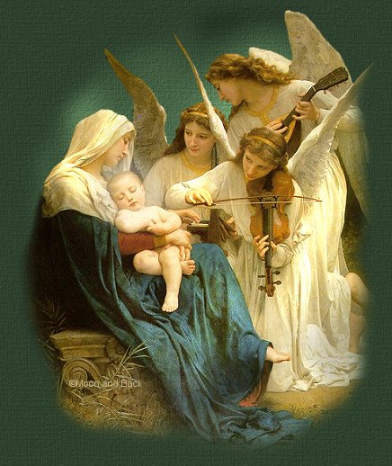 Angels sing to Jesus On The First Christmas