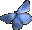 Animated blue fading butterfly.